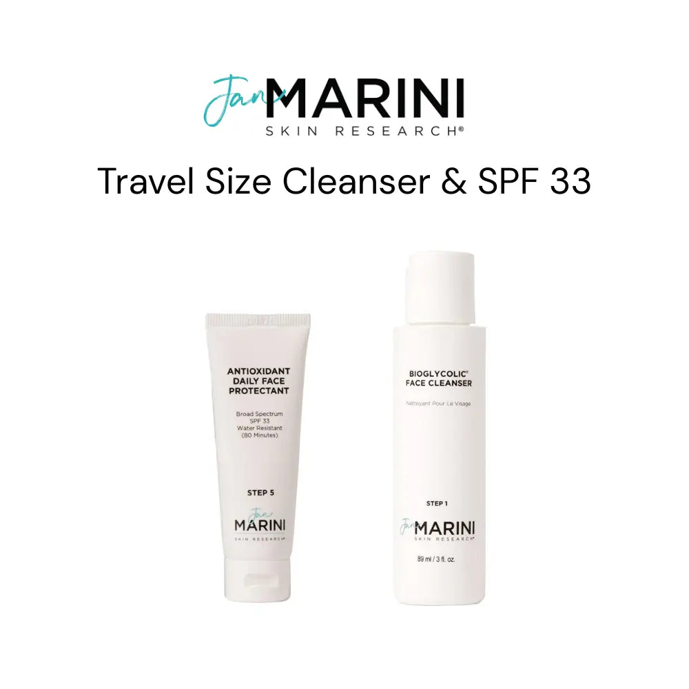 Jan Marini Bioglycolic Cleanser & SPF 33 Face Sunscreen Set (Travel Sizes)