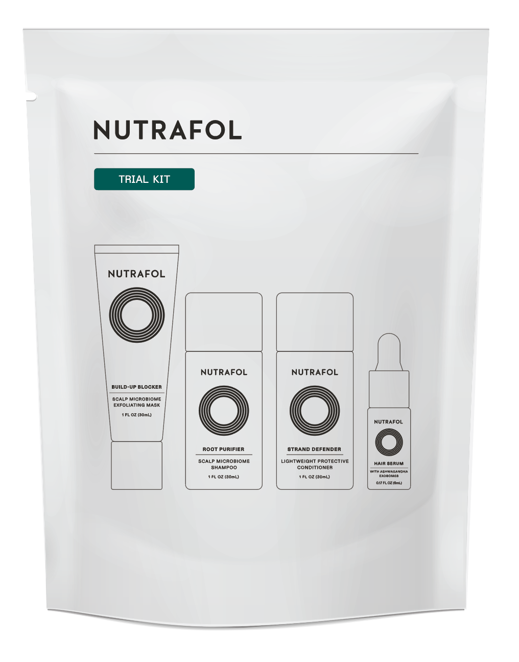 Nutrafol Women's Travel Kit: Shampoo, Conditioner, Women's Hair Serum 0.17 oz - $28 value