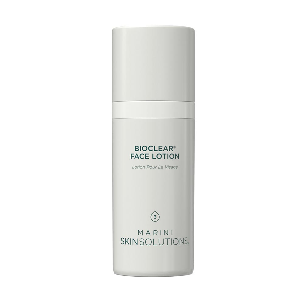 Bioclear Face Lotion bottle by Marini Skinsolutions on a white background