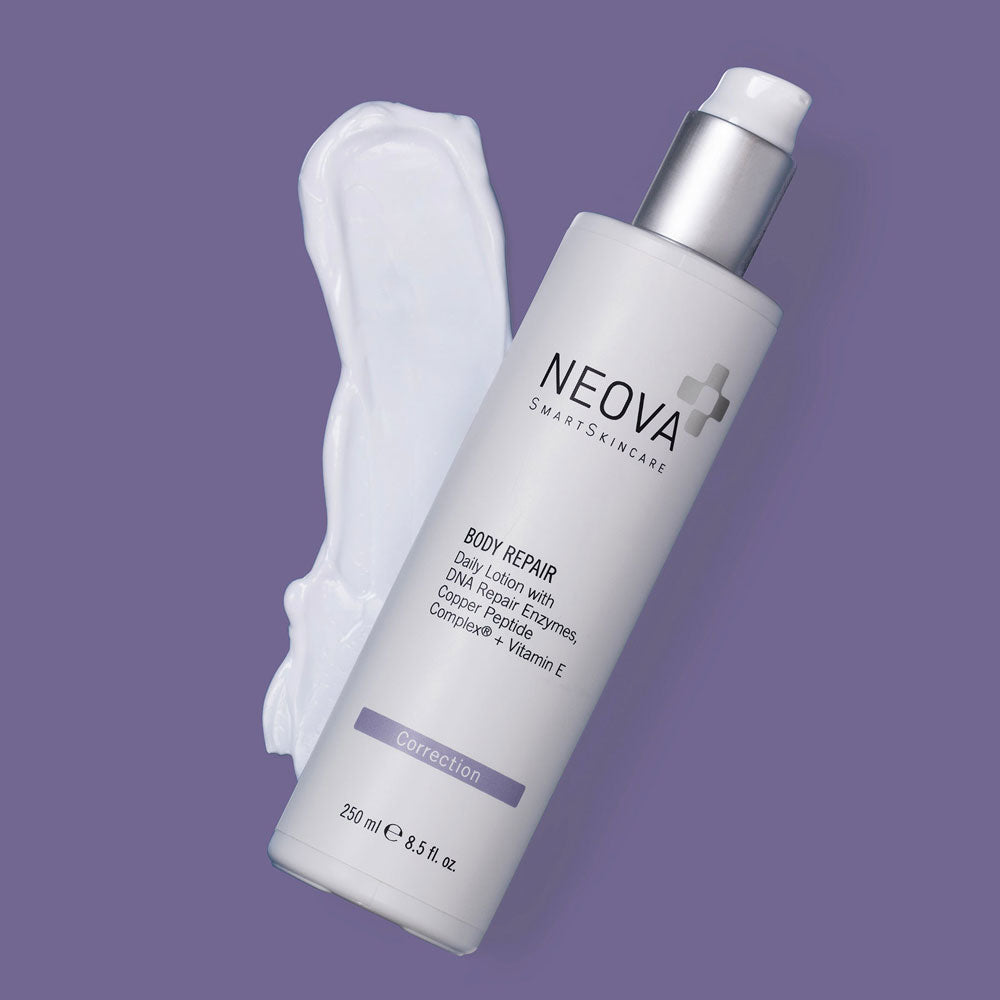 Neova Body Repair bottle and swatch