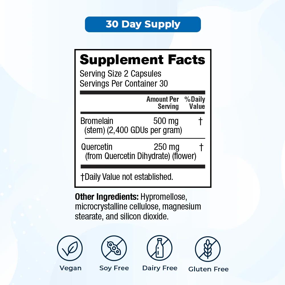 Vitamedica Bromelain Quercetin supplement facts