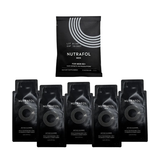 Nutrafol 5 Days Men's 50+ Supplement + 5x Nutrafol Men's Shampoo & Conditioner Samples
