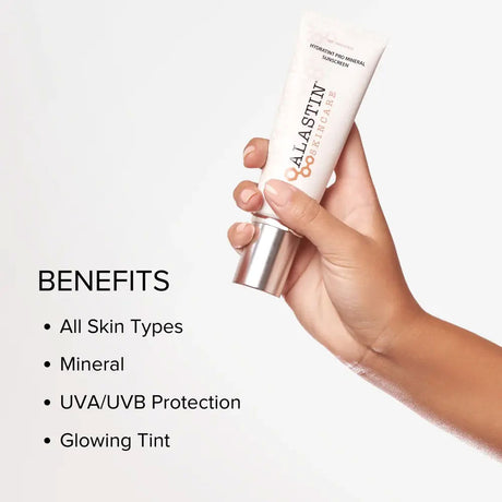 Alastin Hydratint Product benefits and model holding tube