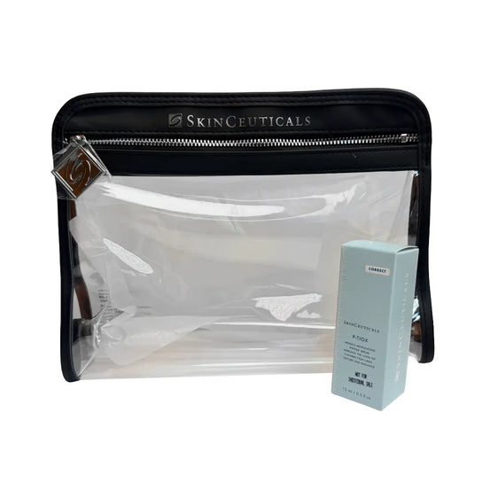 SkinCeuticals P-Tiox Serum 0.5 oz Travel Size with Clear Cosmetic Bag [$80 value]