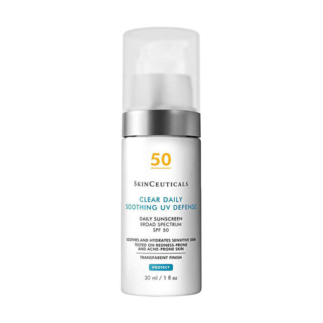 SkinCeuticals Clear Daily Soothing UV Sunscreen glass bottle