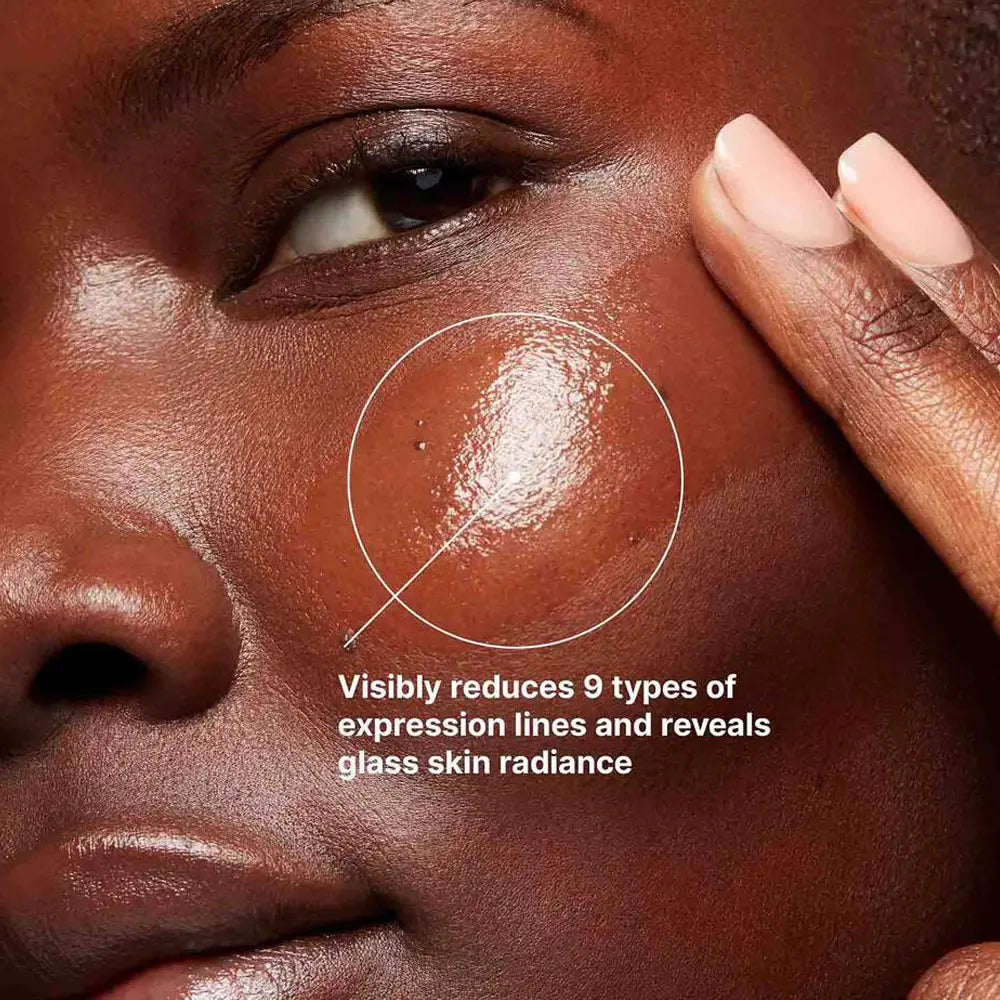 SkinCeuticals P-TIOX Anti-wrinkle serum model with glass skin