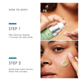 Skinceuticals Phyto A+ brightening treatment on skin and showing model applying it on skin